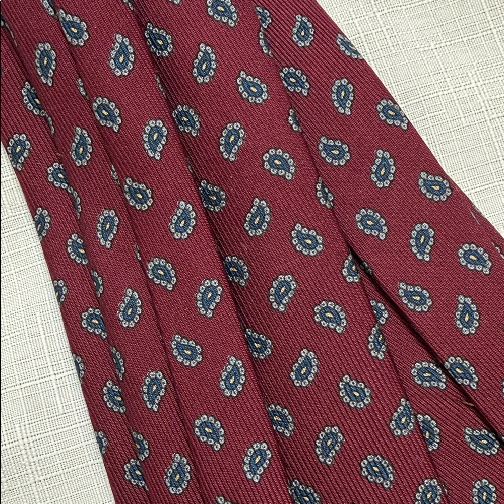 Vintage Robert Talbott Burgundy Patterned Tie - image 4